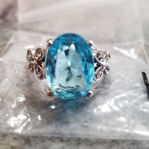 Beautiful lab blue Topaz gorgeous butterflies ring size 6 available
